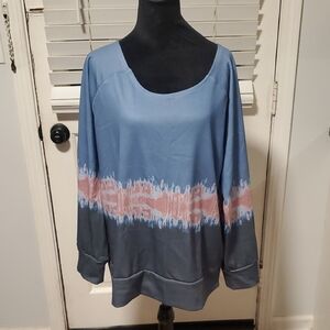 K Jordan Blue and Pink Tie-Dye Sweatshirt
